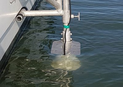 ADCP deployment from boat